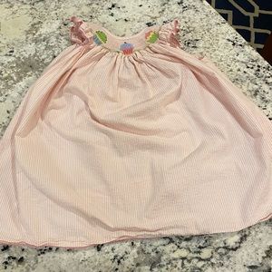 Silly Goose Cupcake Seersucker Smocked Dress 24M